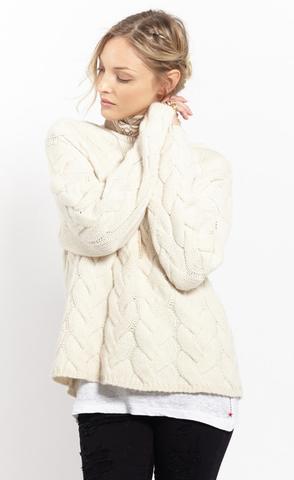 Blended Plait Cable Sweater | Ivory - Banjo & Matilda | International  - 3