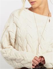 Blended Plait Cable Sweater | Ivory - Banjo & Matilda | International  - 4